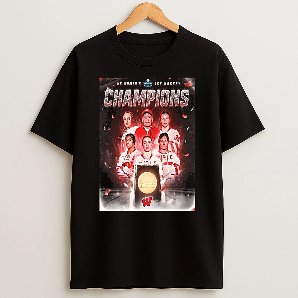 Wisconsin Badgers Womens Ice Hockey National Champions 2026 Ncaa Frozen Four T Shirt