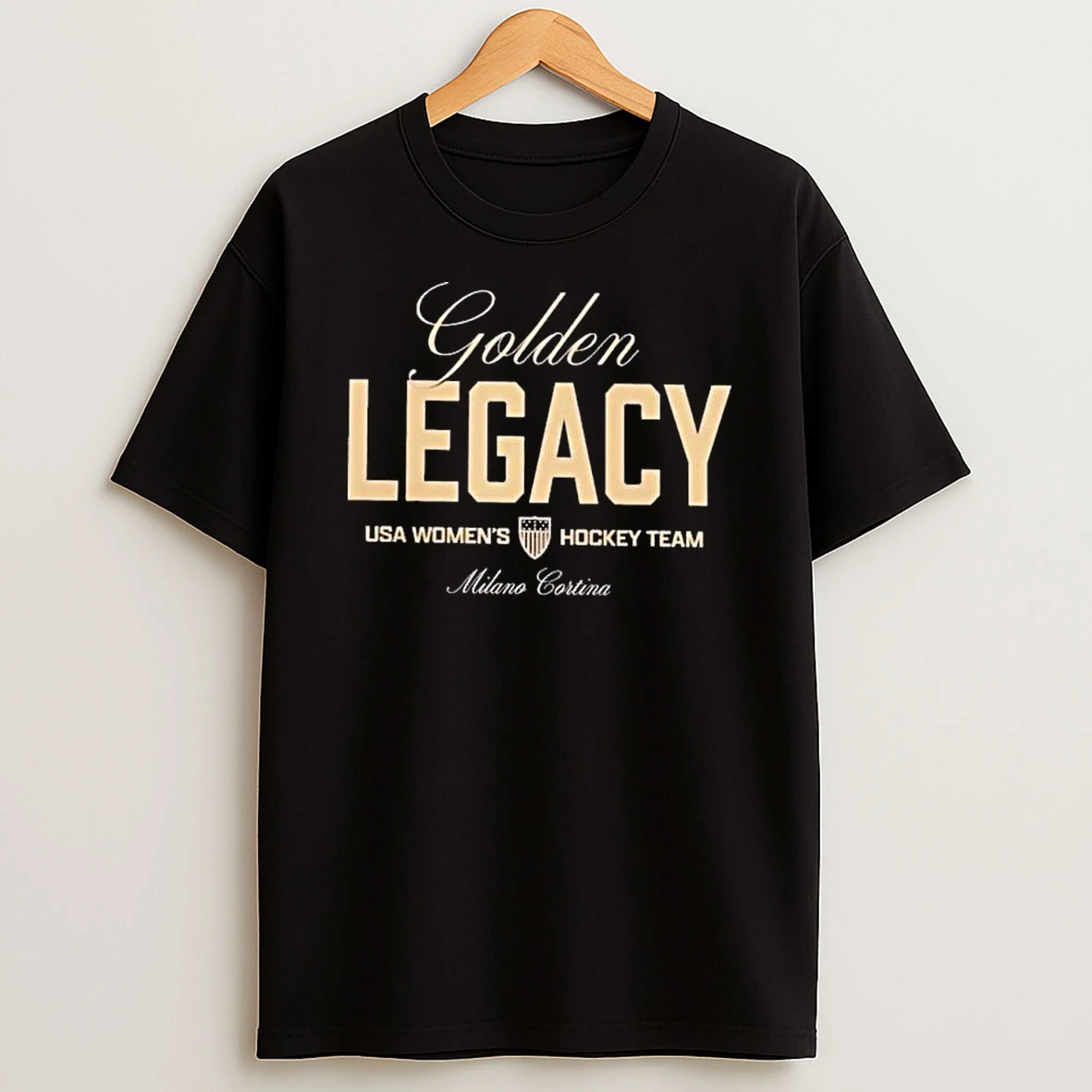 Womens Us Hockey 2026 Winter Olympics Gold Medal Champions Golden Legacy T Shirt