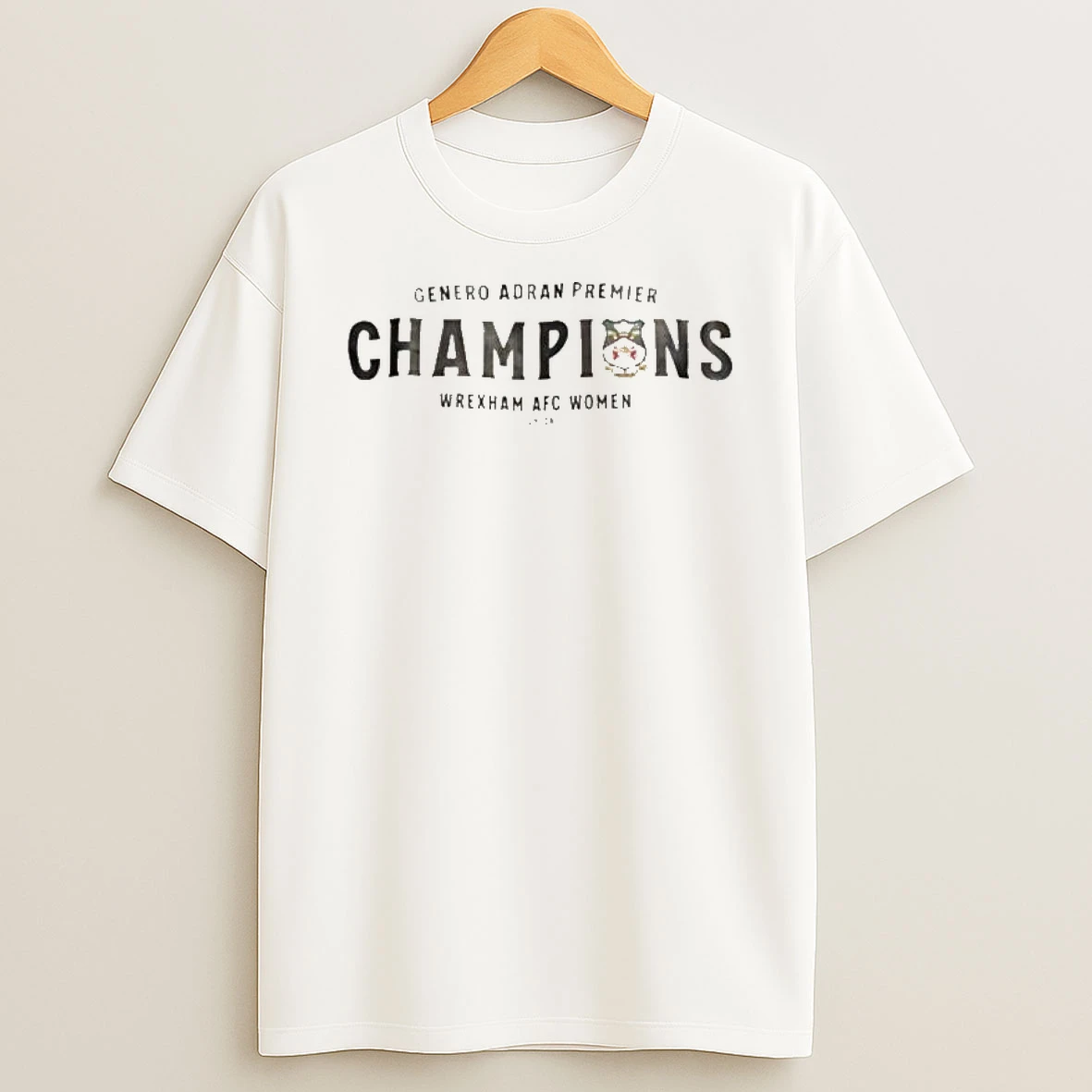 Wrexham Afc Women 2026 Genero Adran Premier Champions Locker Room T Shirt