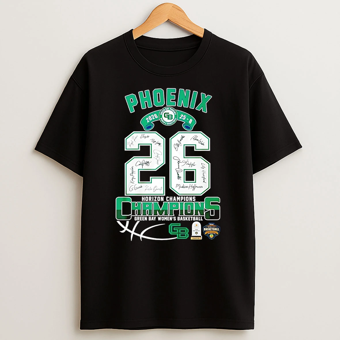 Wright State Raiders 2026 Horizon Champions 25 8 Score Signatures T Shirt
