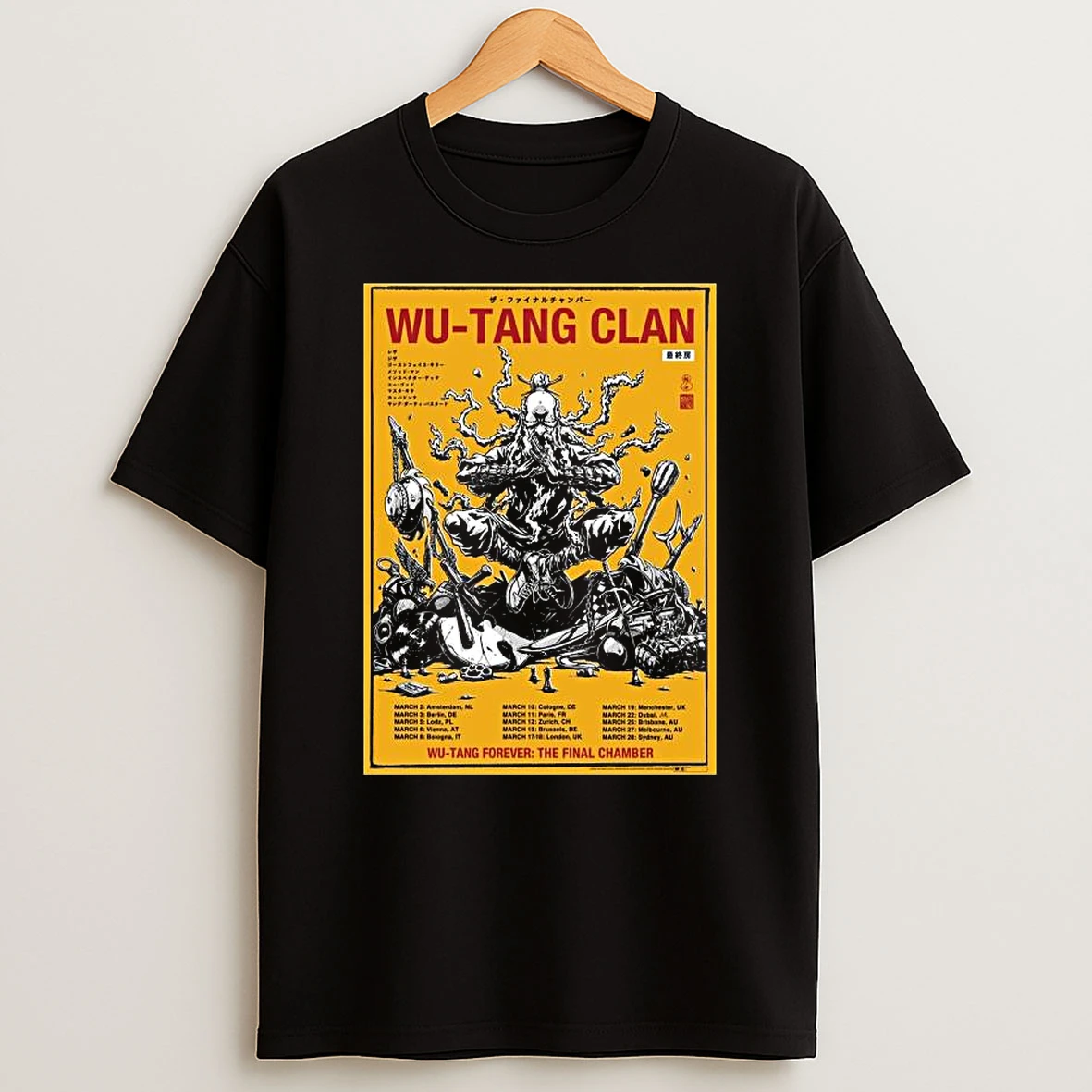 Wu Tang Clan Wu Tang Forever The Final Chamber Tour 2026 Europe Yellow Variant Schedule Dates T Shirt