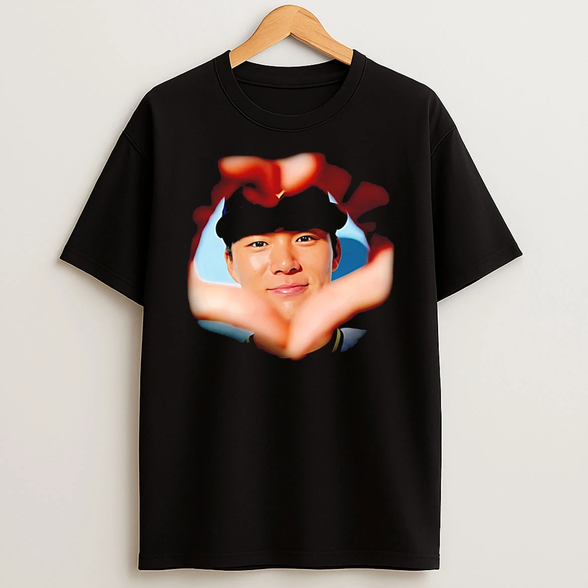 Yoshinobu Yamamoto Los Angeles Dodgers Heart Hand Photo T Shirt