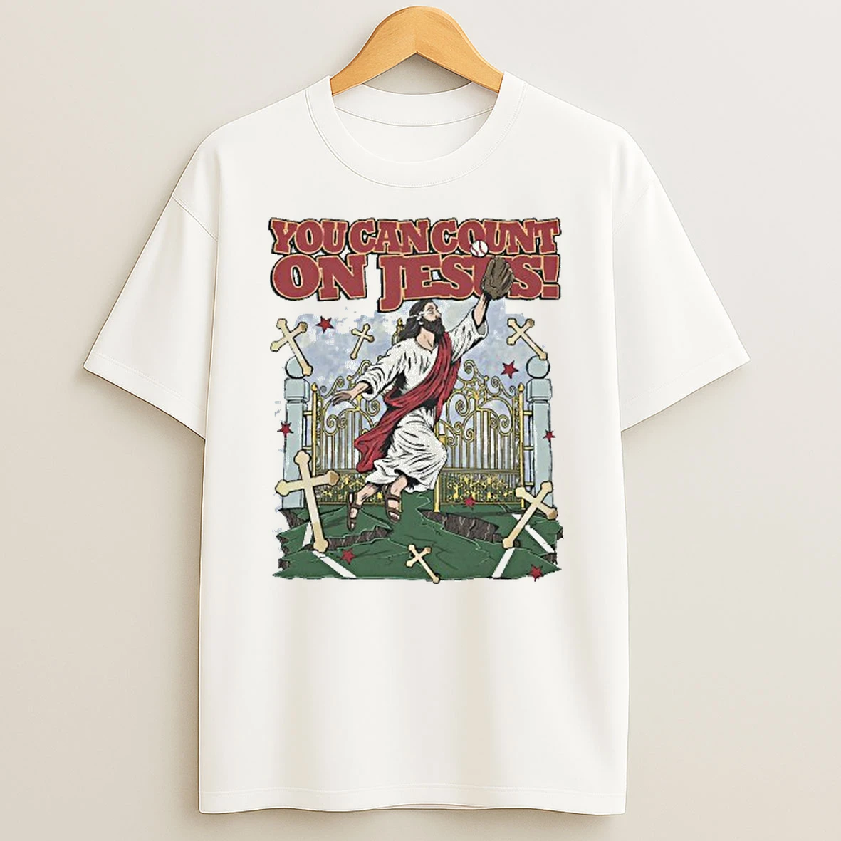 You Can Count On Jesus Catches Baseball T Shirt