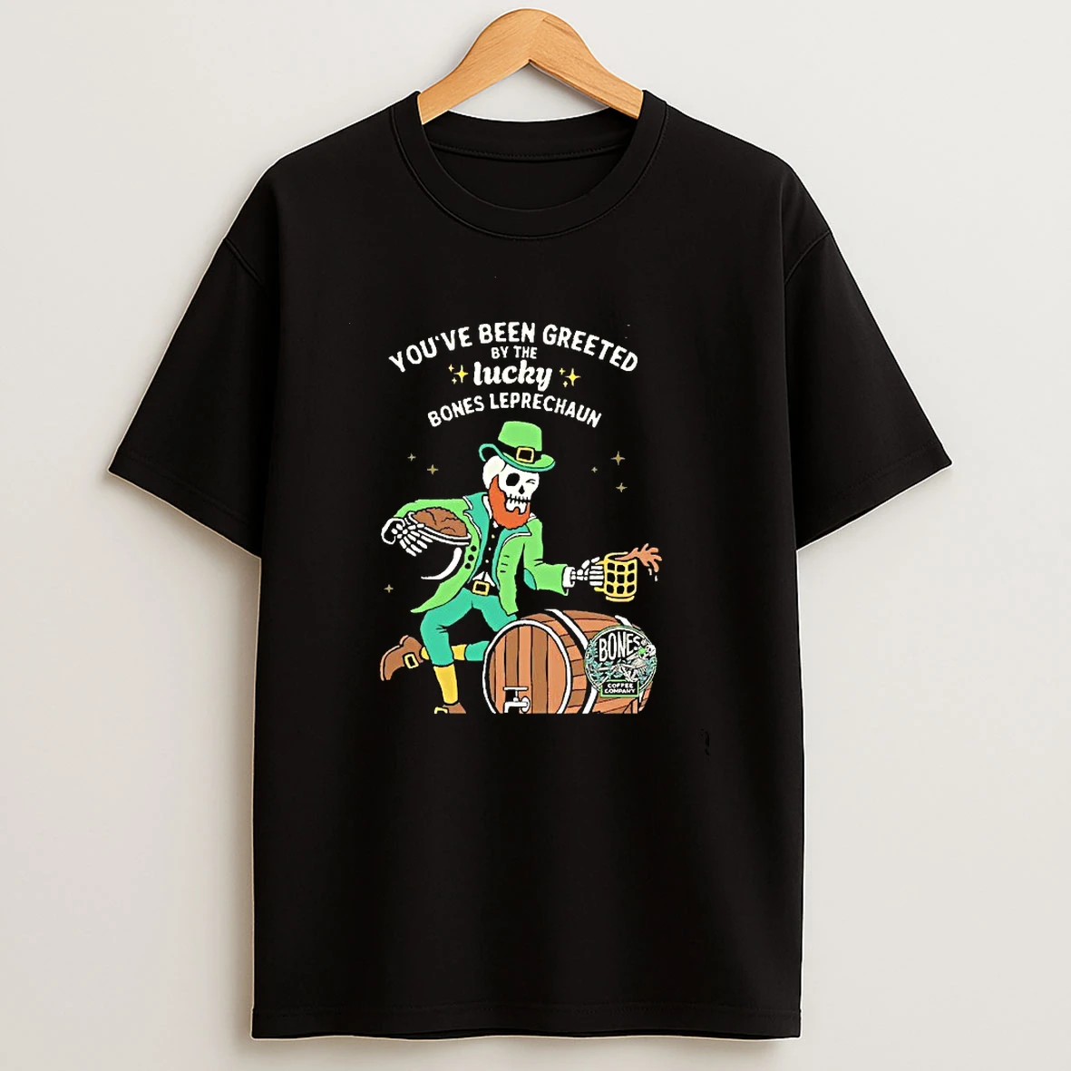 Youve Been Greeted By The Lucky Bones Leprechaun St Patricks Day T Shirt