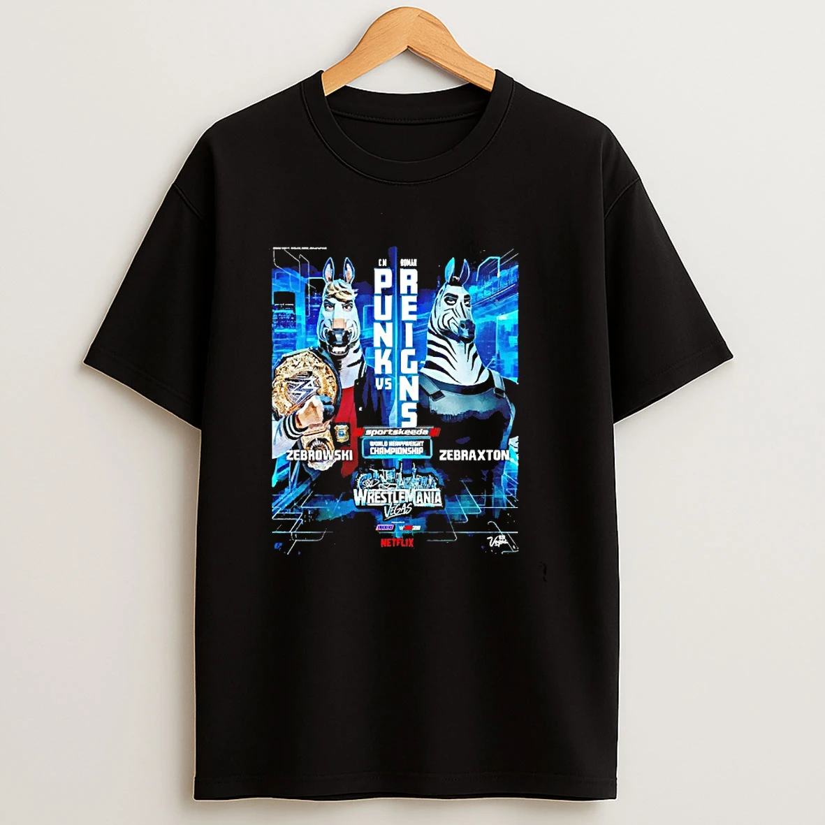 Zebrowski And Zebraxton Cm Punk And Roman Reigns World Heavyweight Championship Graphic T Shirt