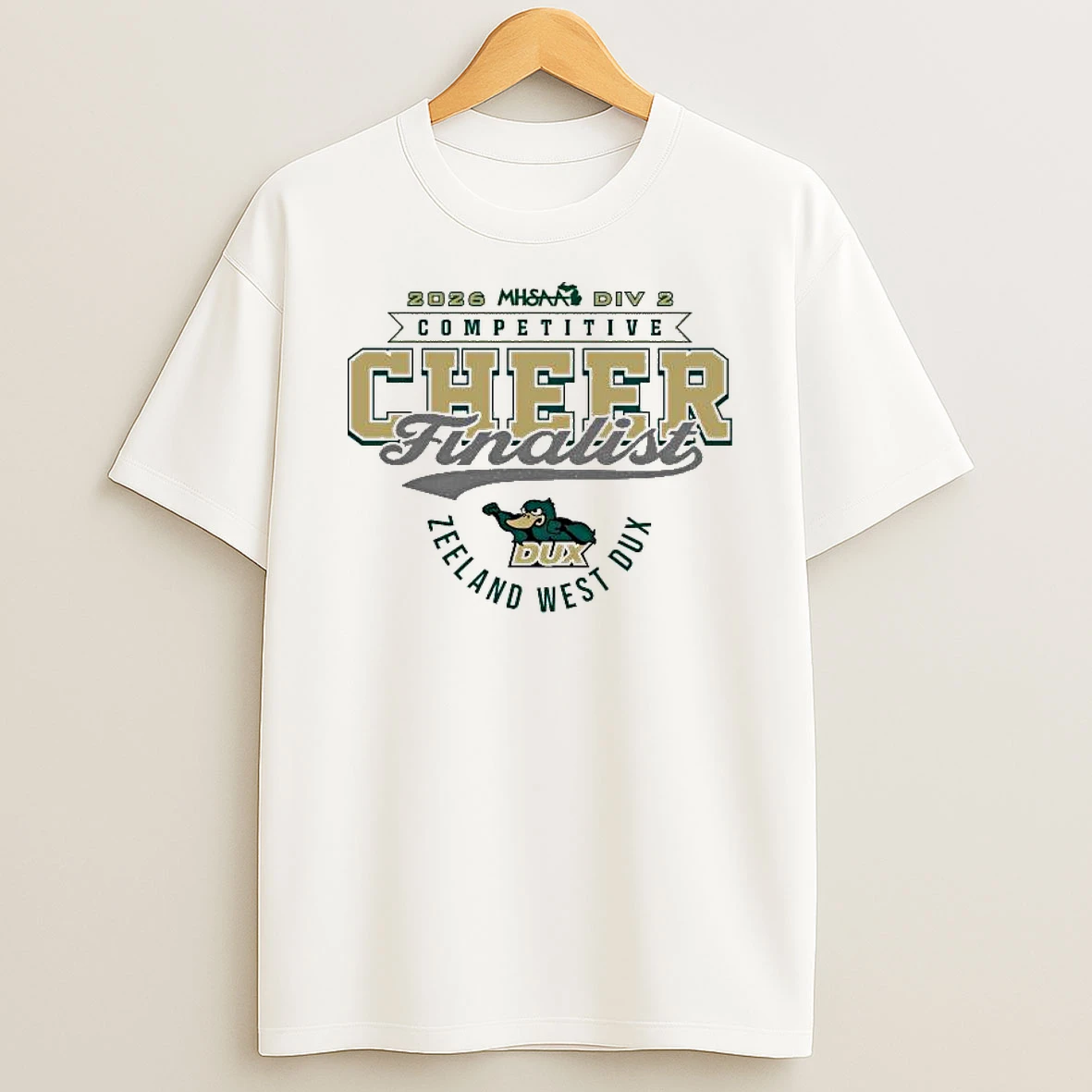 Zeeland West Dux 2026 Mhsaa Cheer D2 Finalist T Shirt