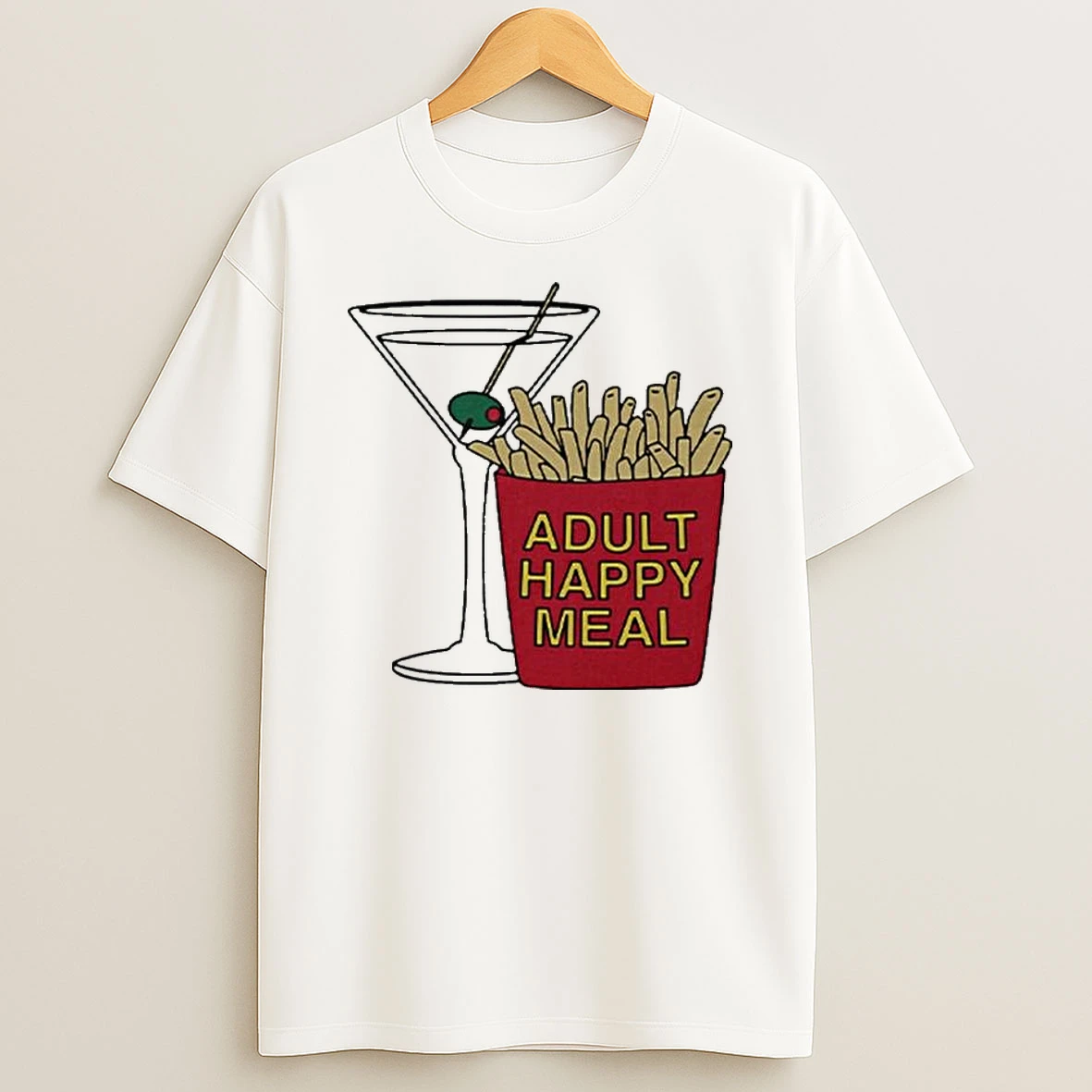 Adult Happy Meal Martini And Fries T Shirt