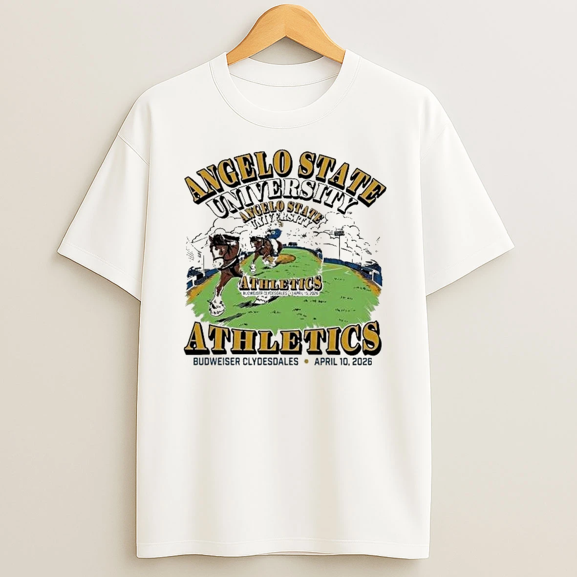 Angelo State University Athletics Budweiser Clydesdales April 10 2026 T Shirt