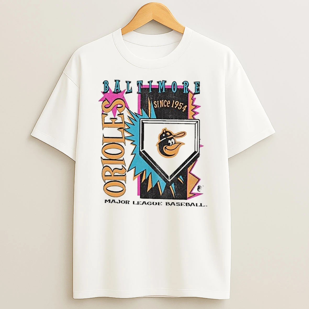 Baltimore Orioles Major League Baseball Mitchell Ness Cooperstown Neon Field Shock T Shirt