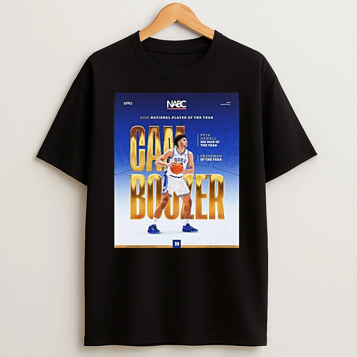 Cameron Boozers Duke Blue Devils Basketball Team 2026 National Player Of The Year T Shirt
