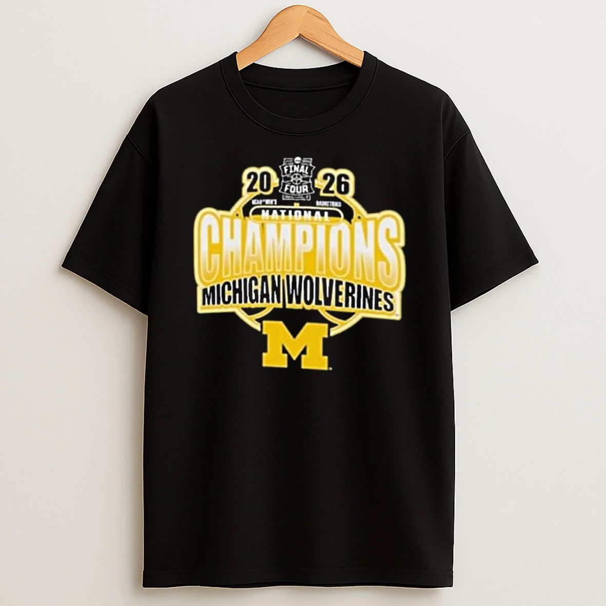 Champion Michigan Wolverines Black 2026 Mens Basketball National Champions T Shirt
