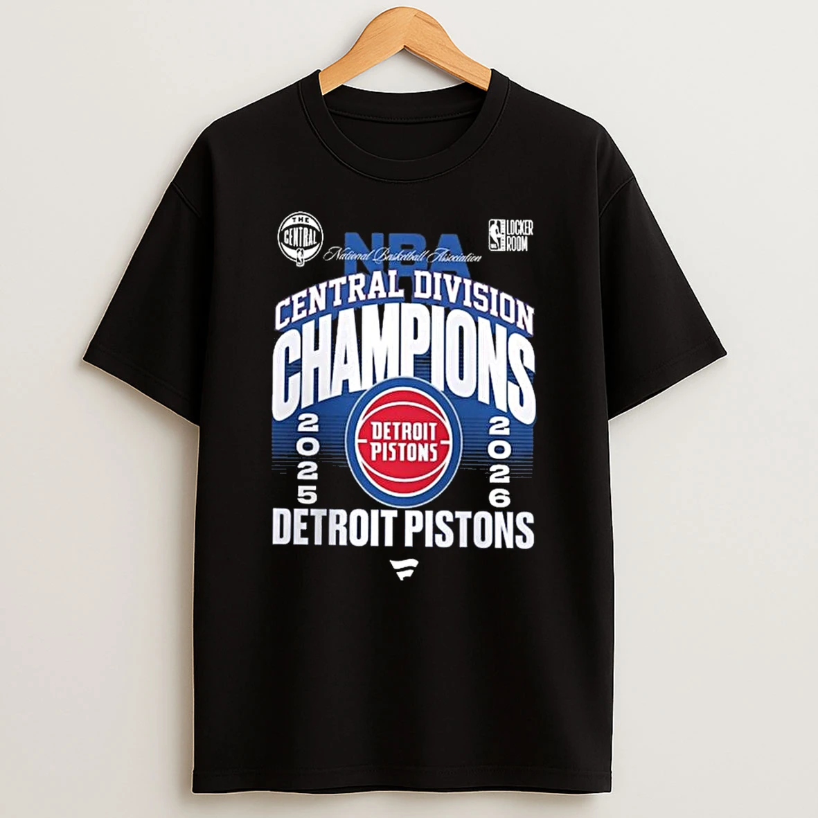 Detroit Pistons 2026 Central Division Champions Locker Room T Shirt