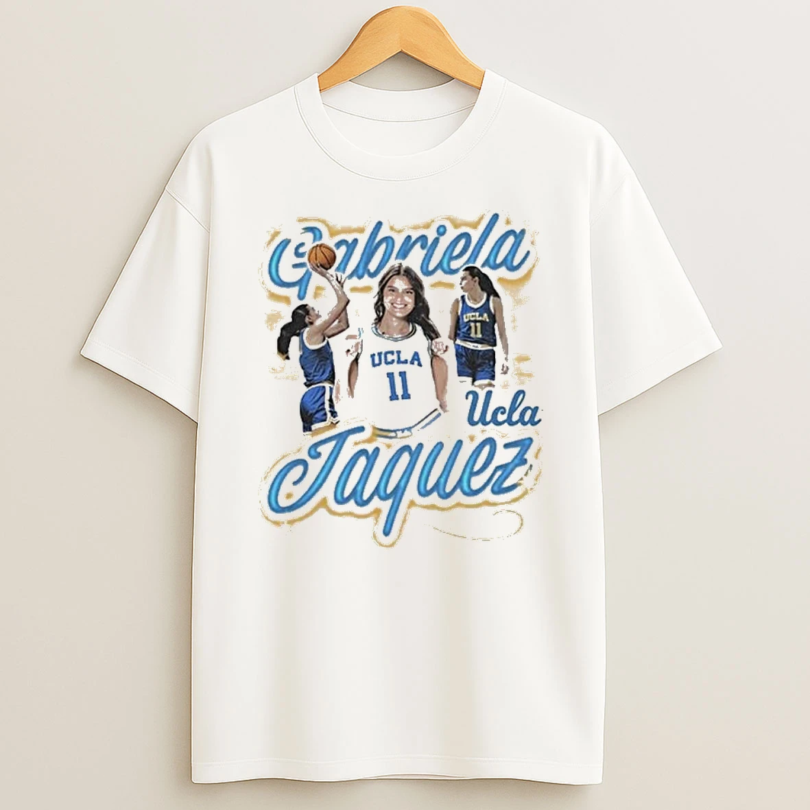 Gabriela Jaquez Ucla Bruins White Nil Illustrated Fashion Player T Shirt