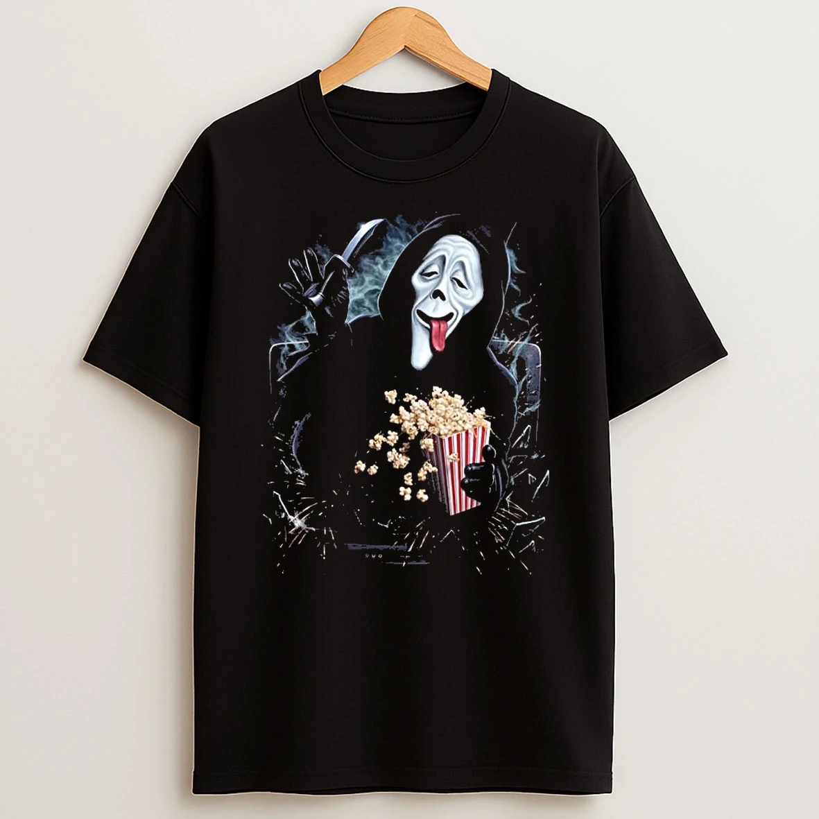 Ghost Face Spoof Scary Movie Munchies T Shirt