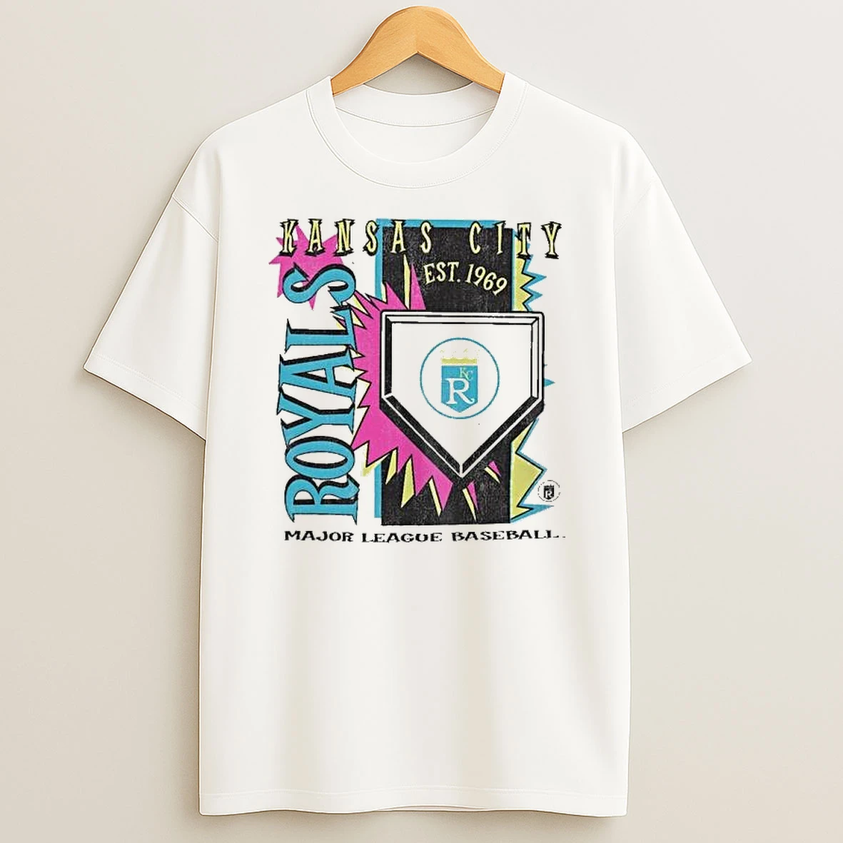 Kansas City Royals Major League Baseball Mitchell Ness Cooperstown Neon Field Shock T Shirt