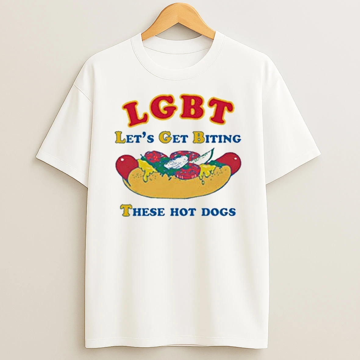 Lgbt Lets Get Biting These Hot Dogs T Shirt