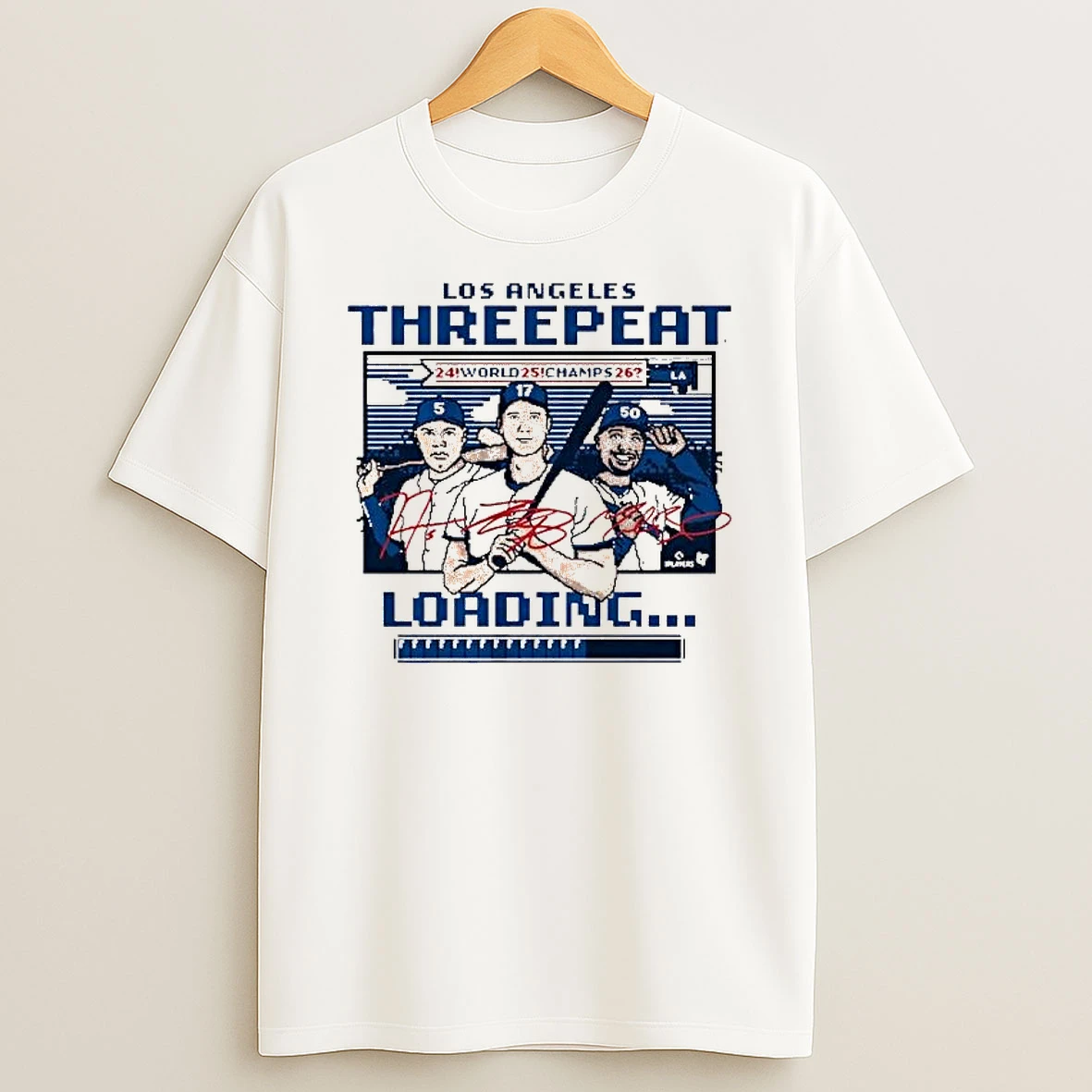 Los Angeles Baseball Threepeat Loading T Shirt