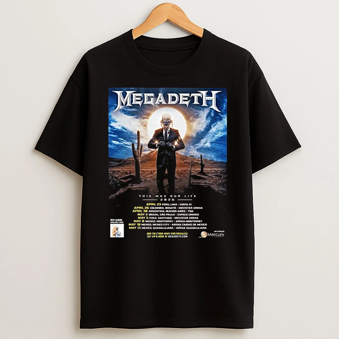 Megadeth This Was Our Life 2026 Latin America Tour Schedule Dates T Shirt
