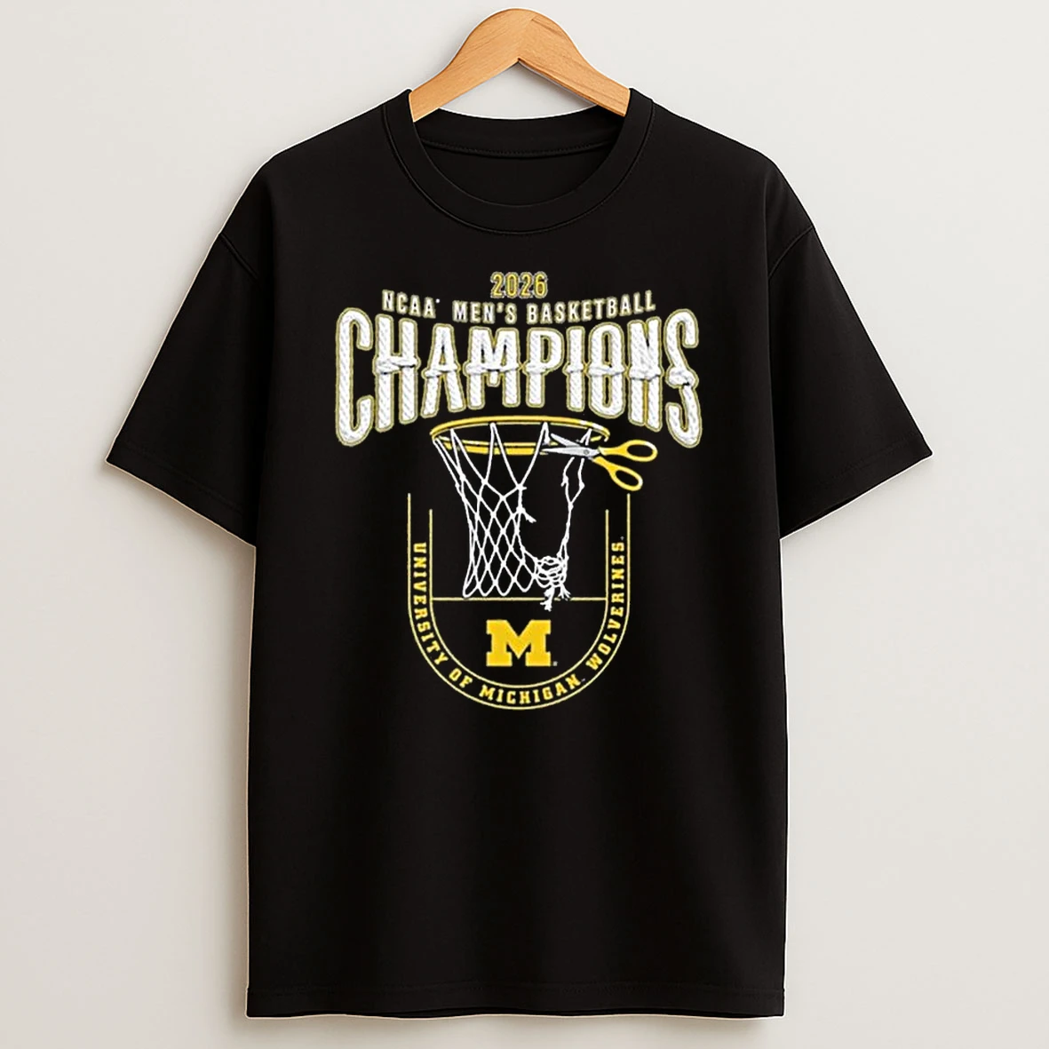 Michigan Wolverines 2026 Mens Basketball National Champions Net T Shirt
