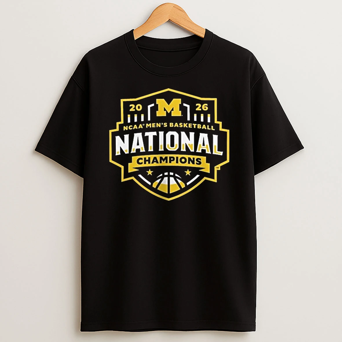 Michigan Wolverines 2026 Ncaa Mens Basketball National Champions Half Court Hero T Shirt