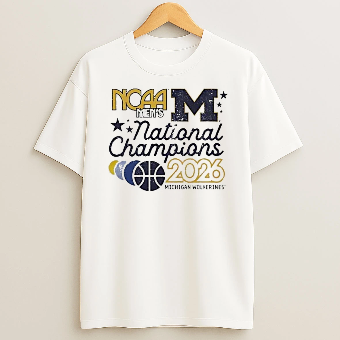 Michigan Wolverines 2026 Ncaa Mens Basketball National Champions Logo T Shirt