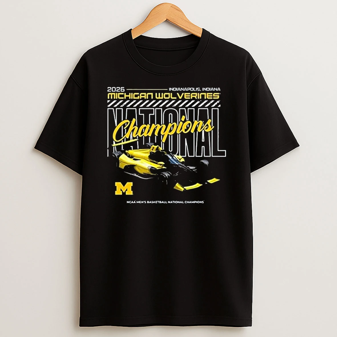 Michigan Wolverines Black Mbb National Champs 2026 Indy T Shirt