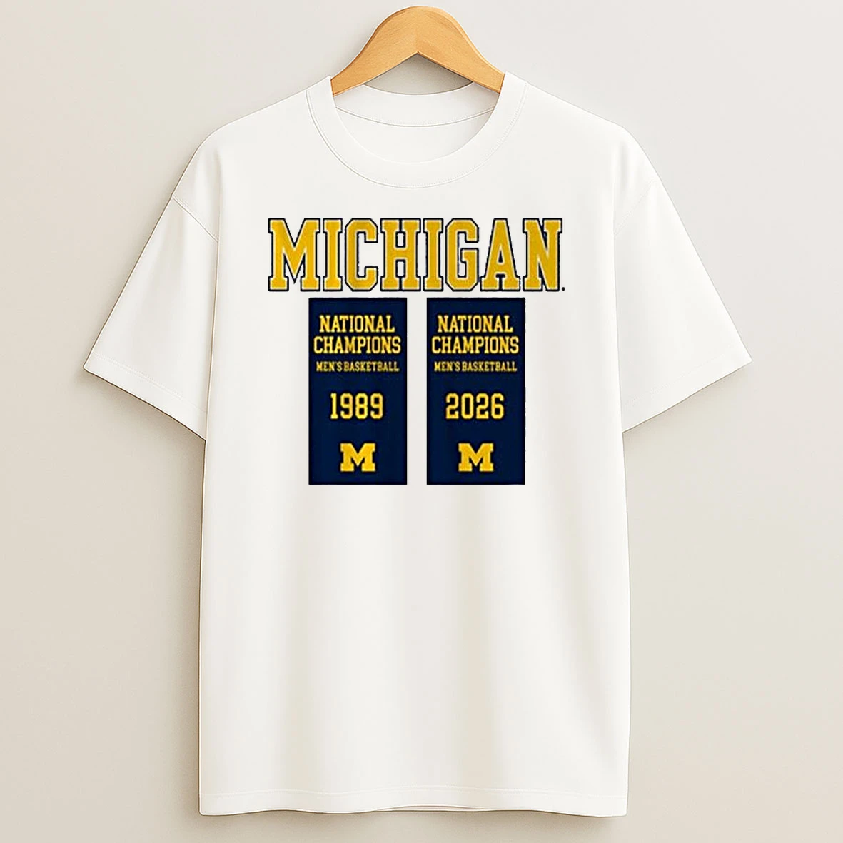 Michigan Wolverines Mbb 2026 National Champions Banners T Shirt