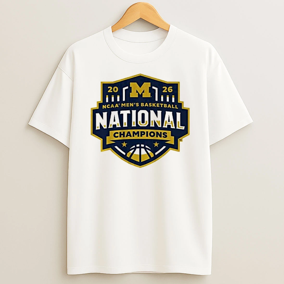 Michigan Wolverines Mbb 2026 National Champions Logo T Shirt