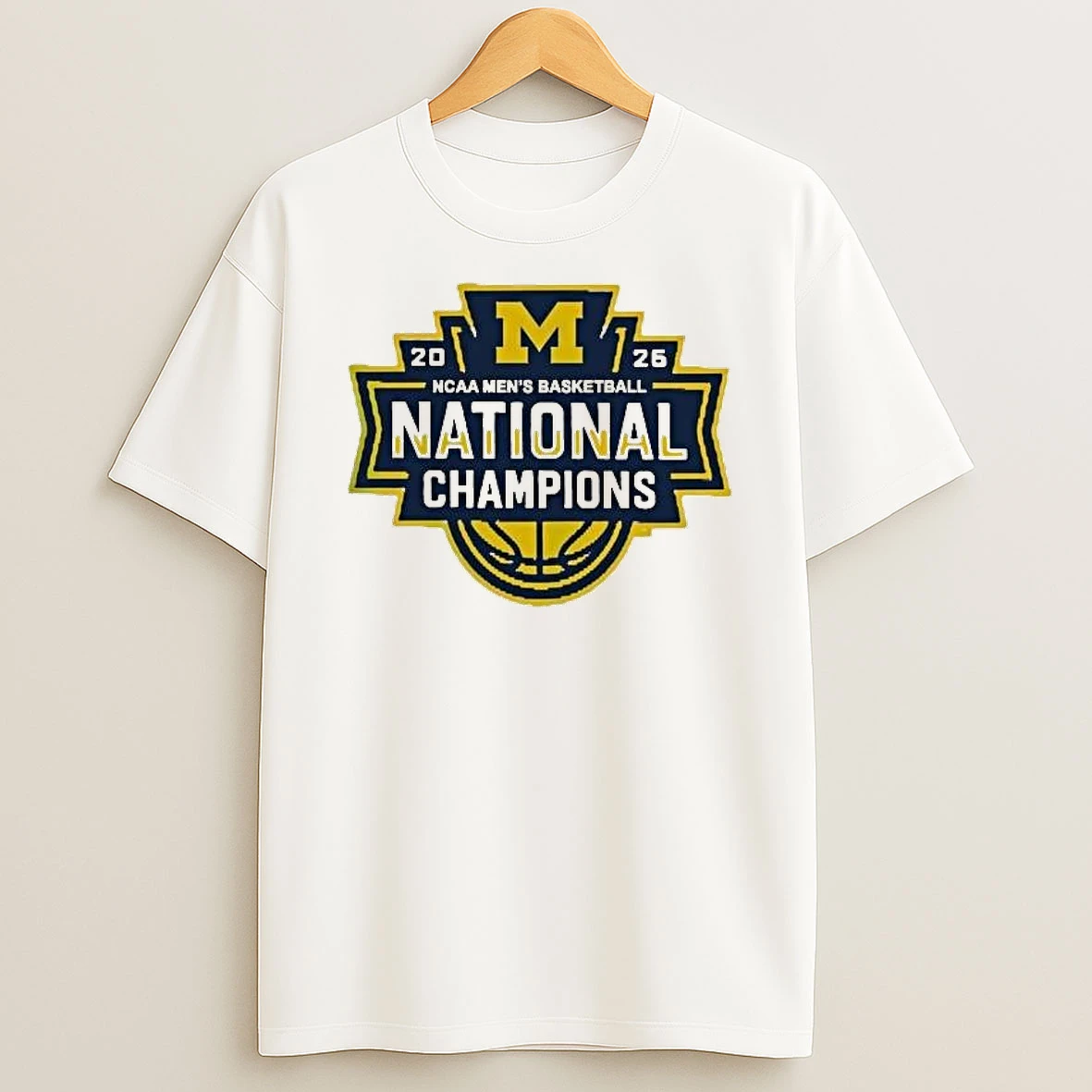 Michigan Wolverines Mens Basketball 2026 Ncaa National Champions Logo T Shirt