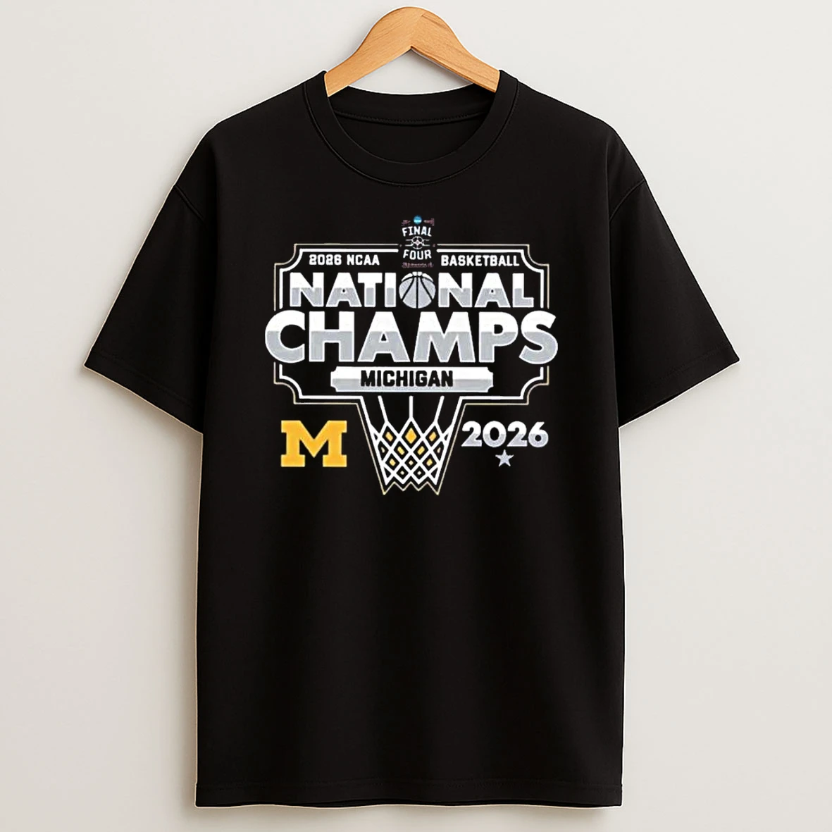 Michigan Wolverines Mens Basketball 2026 Ncaa National Champions March Madness Hoops T Shirt
