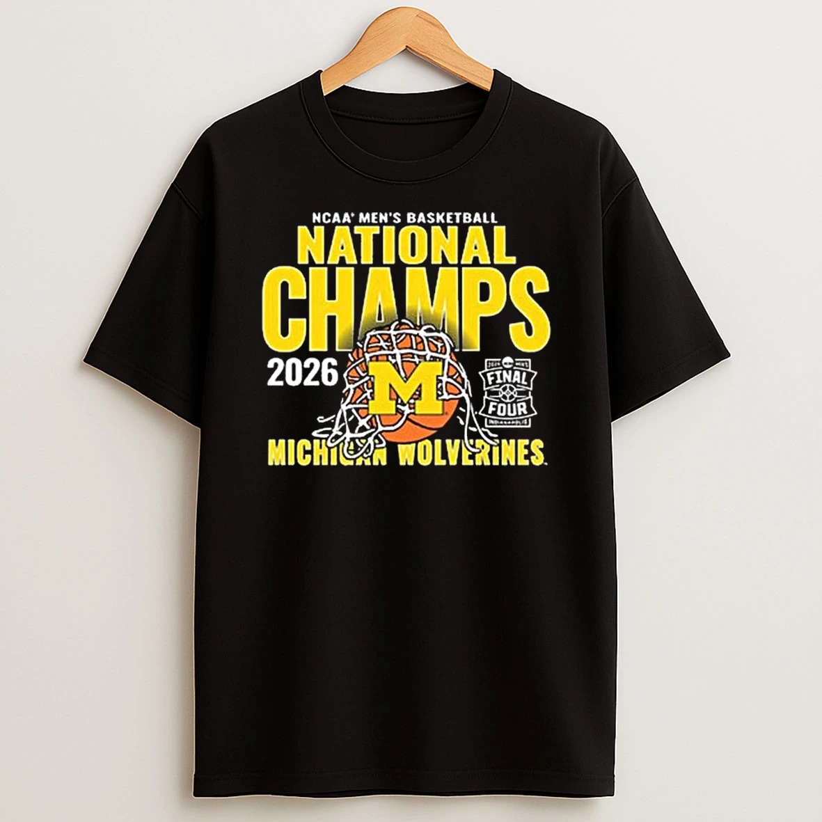 Michigan Wolverines Mens Basketball National Champions Cut Net 2026 T Shirt