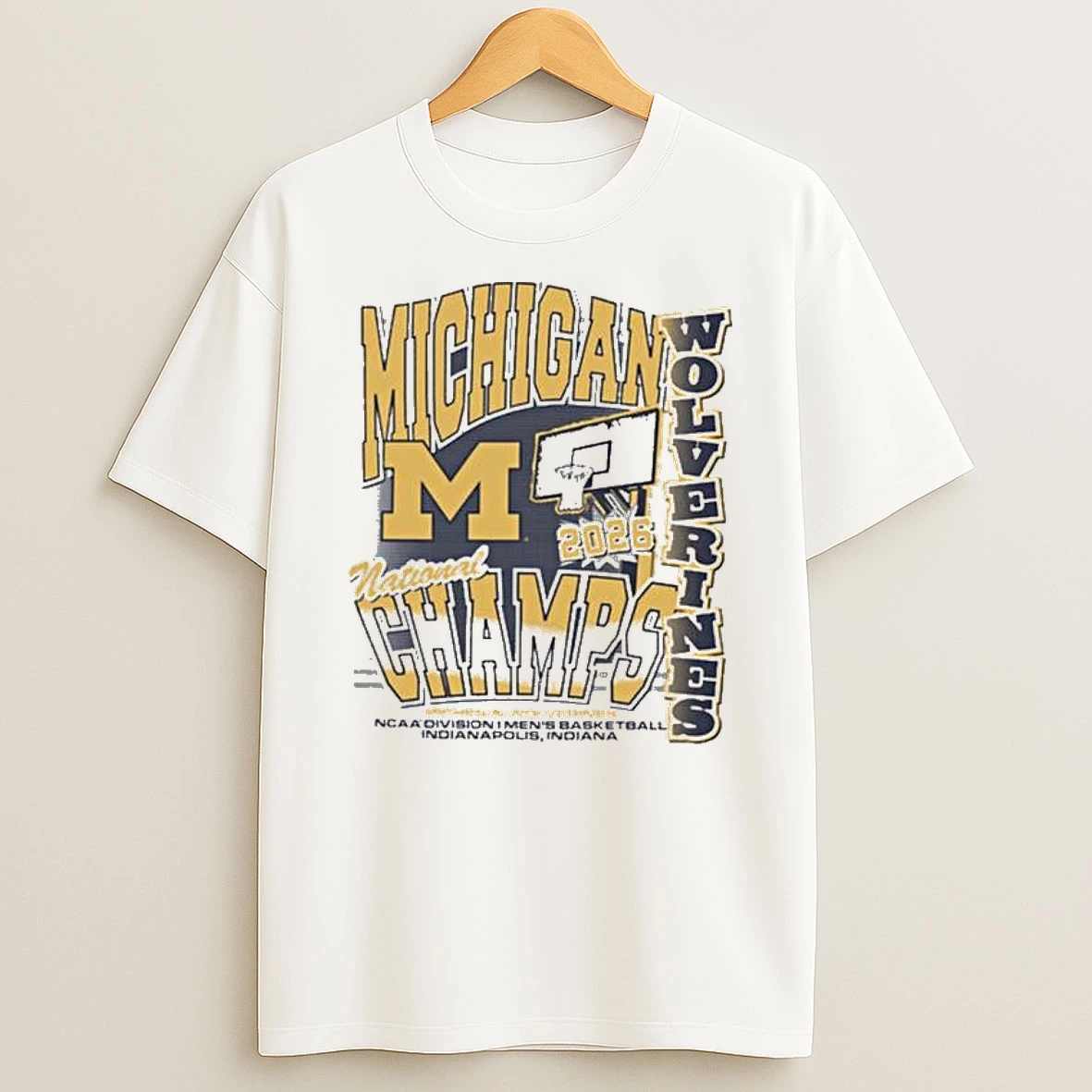 Michigan Wolverines Mens Basketball National Champions Graphic 2026 T Shirt