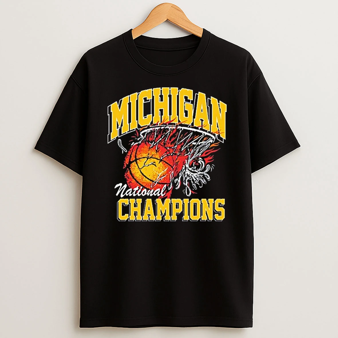 Michigan Wolverines National Champions Flame T Shirt