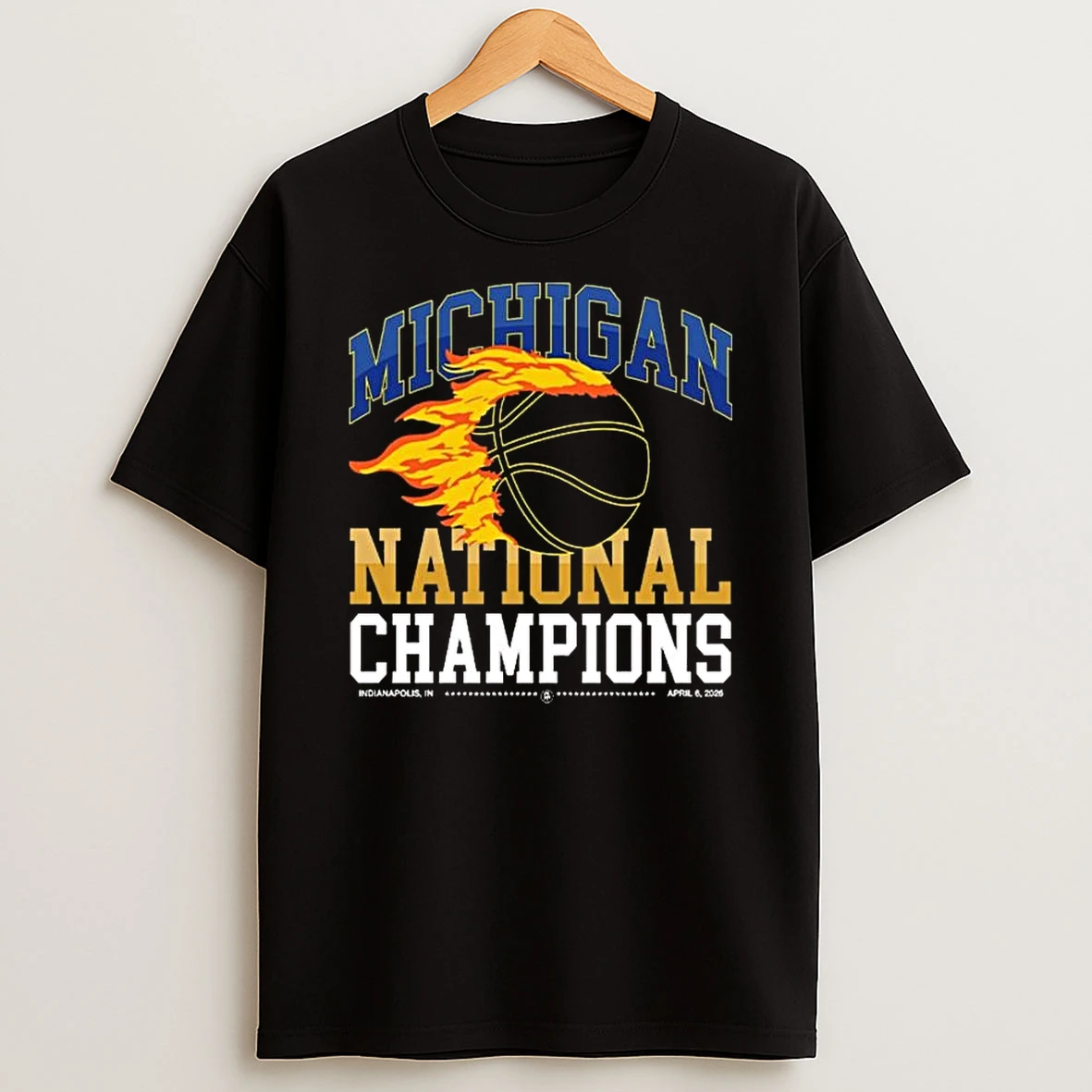 Michigan Wolverines National Champions Flames T Shirt