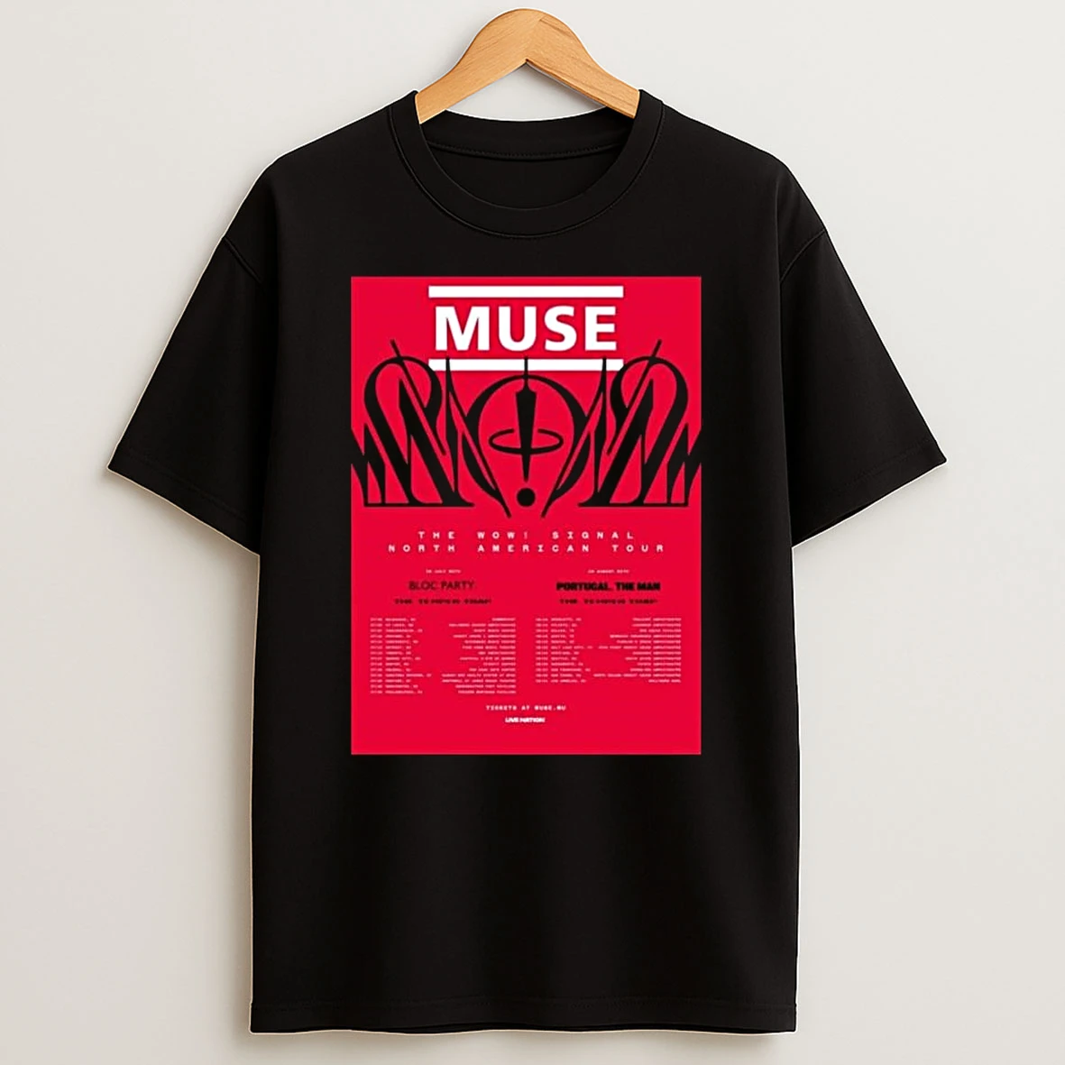 Muse Band The Wow Signal North American Tour 2026 Schedule Tour Dates T Shirt