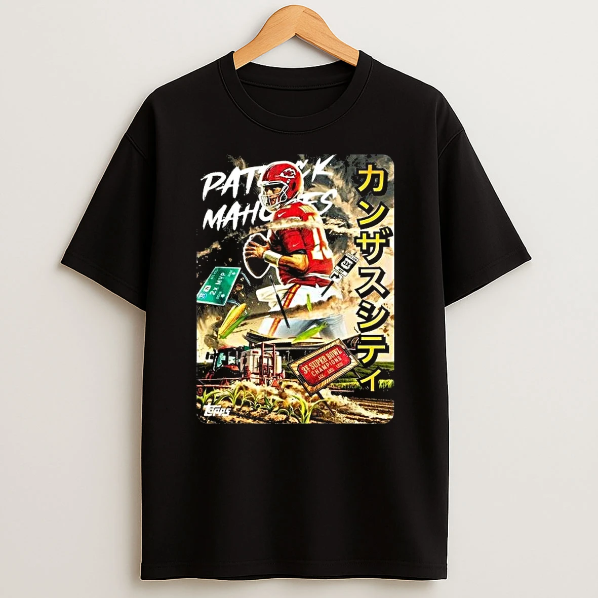 Patrick Mahomes Kansas City Chiefs Kaiju Card Topps X Nfl T Shirt