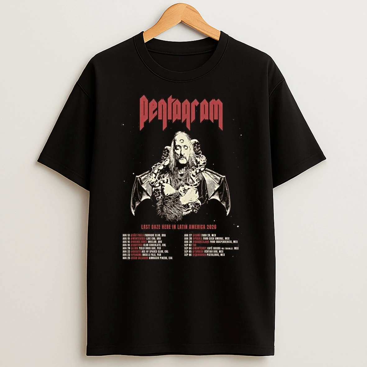 Pentagram Last Daze Here In Latin America 2026 Tour T Shirt