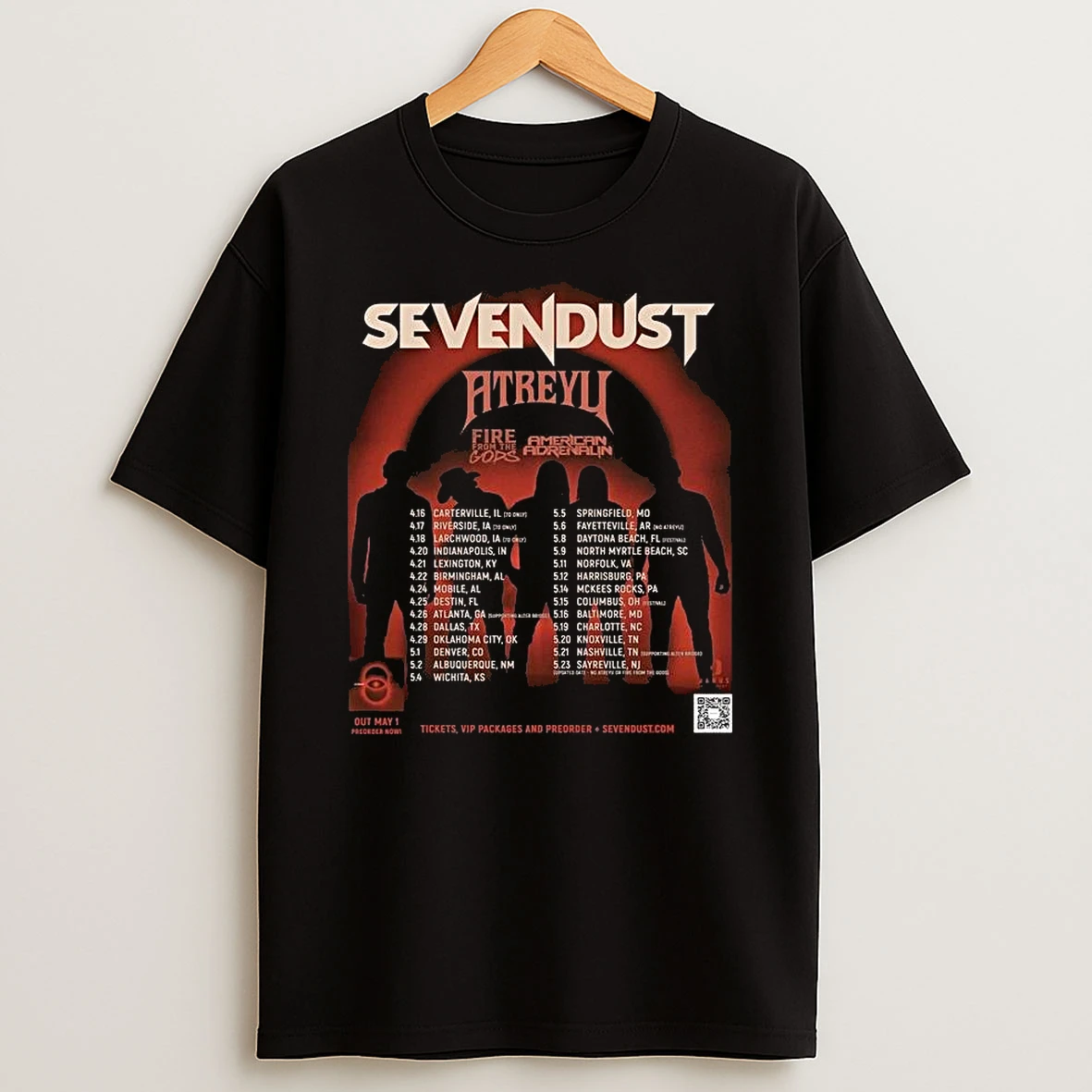 Sevendust Fall Tour 2026 T Shirt