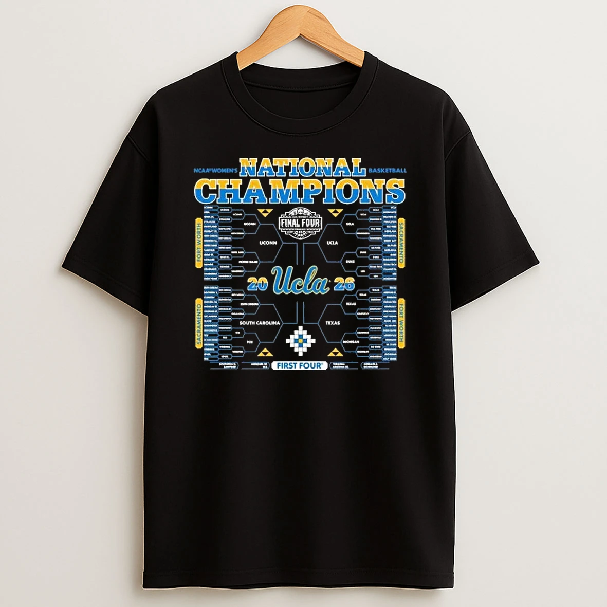 Ucla Bruins 2026 Ncaa Womens Basketball National Champions Bracket T Shirt