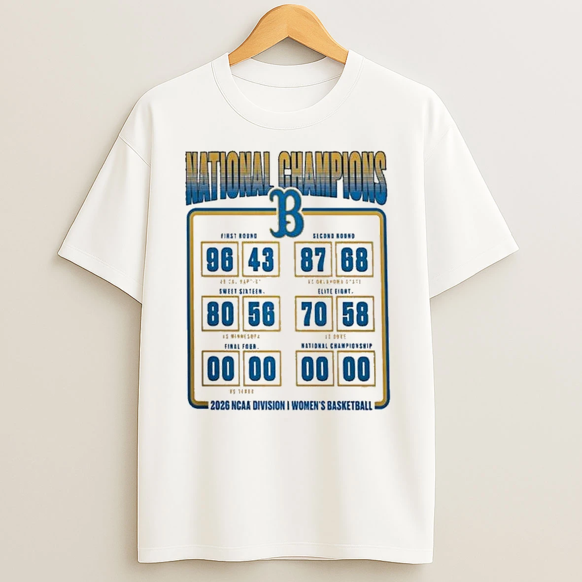 Ucla Bruins 2026 Ncaa Womens Basketball National Champions Schedule T Shirt