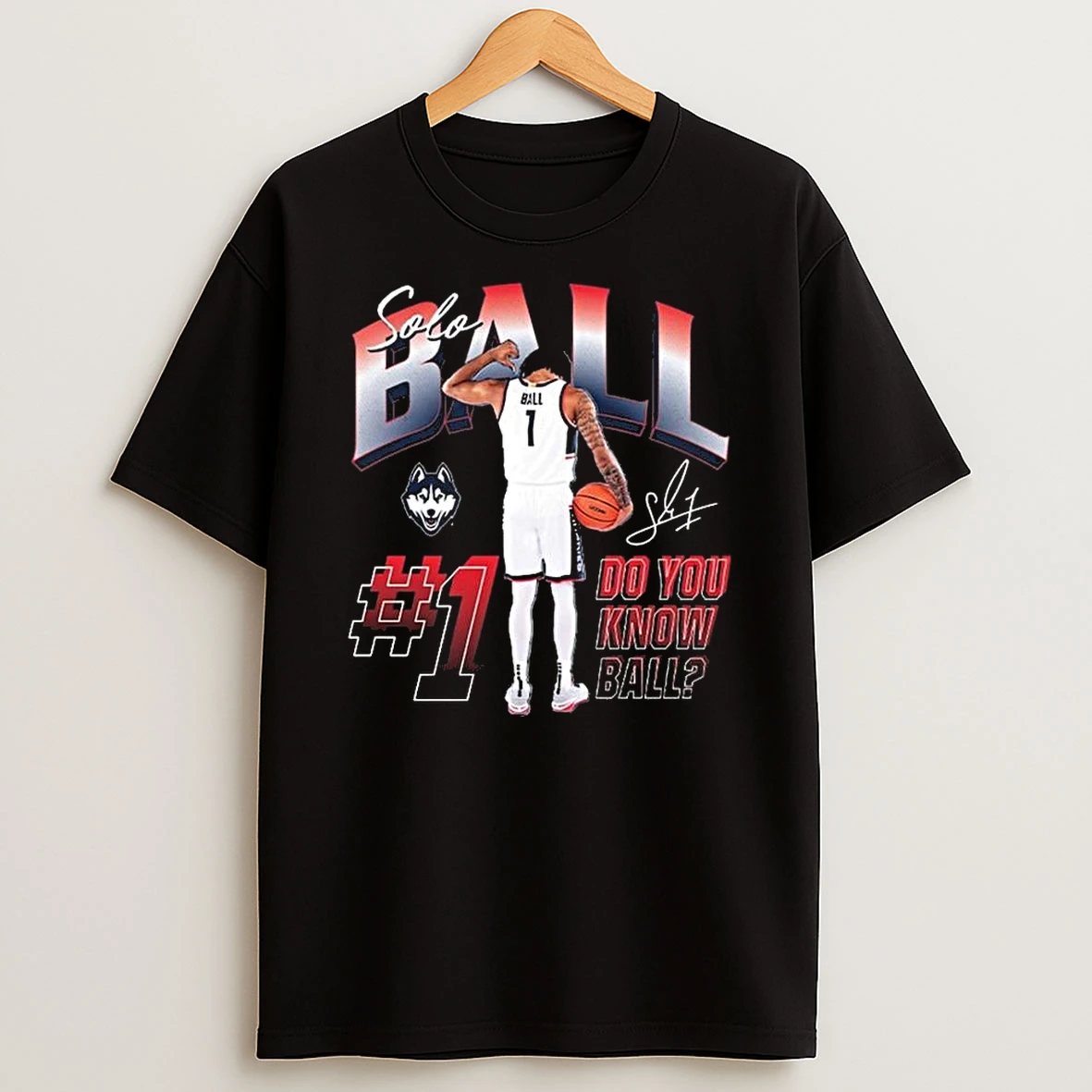 Uconn Huskies Collegiate Mens Basketball Solo Ball Do You Know Ball T Shirt
