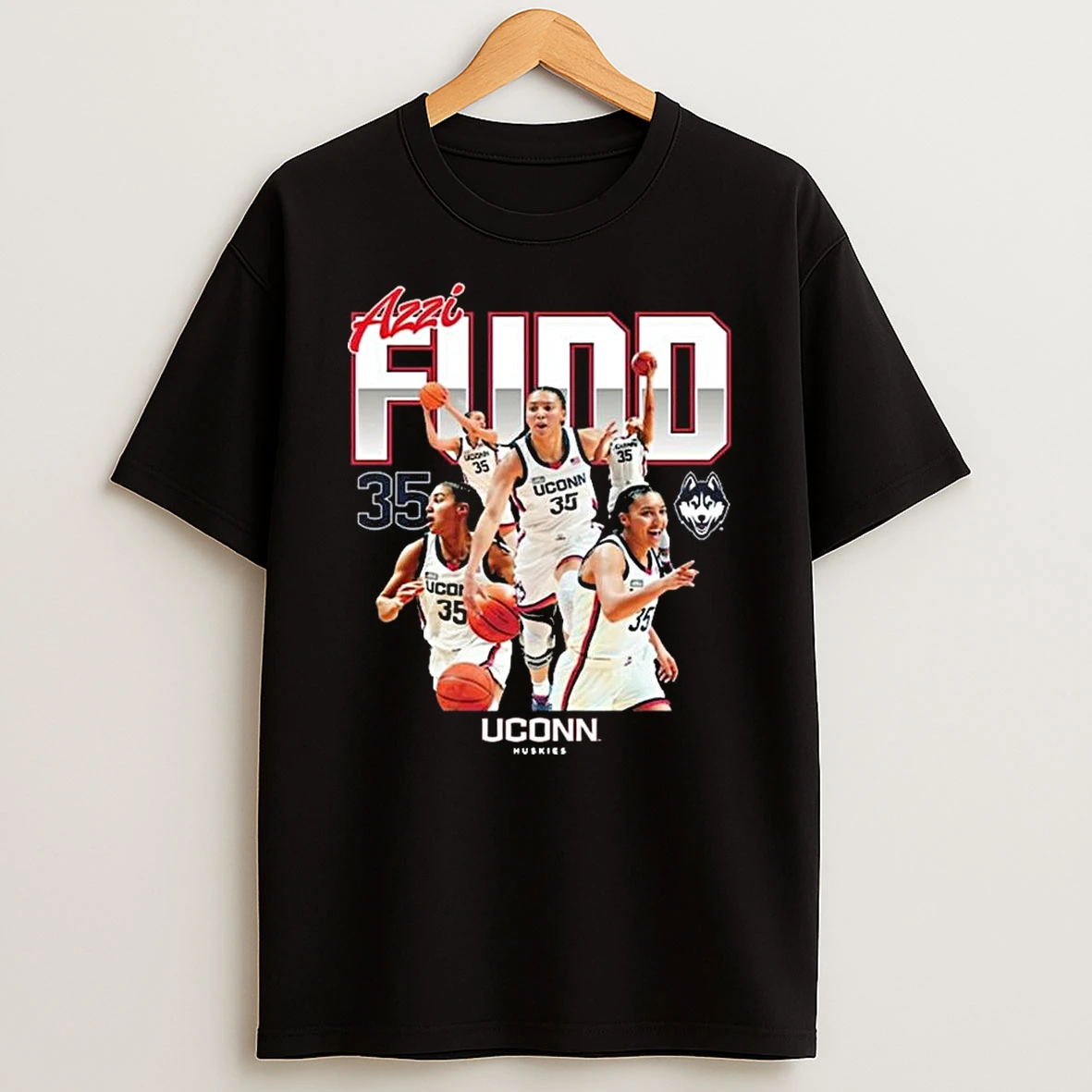 Uconn Huskies Collegiate Womens Basketball Azzi Fudd Collage T Shirt