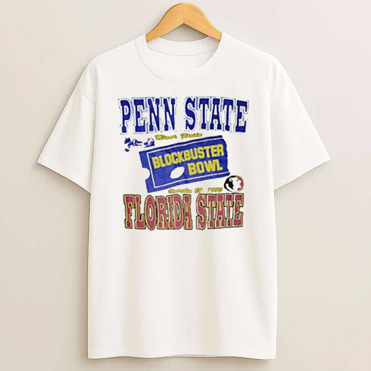 Vintage 90s Blockbuster Bowl Penn State Psu Florida State T Shirt