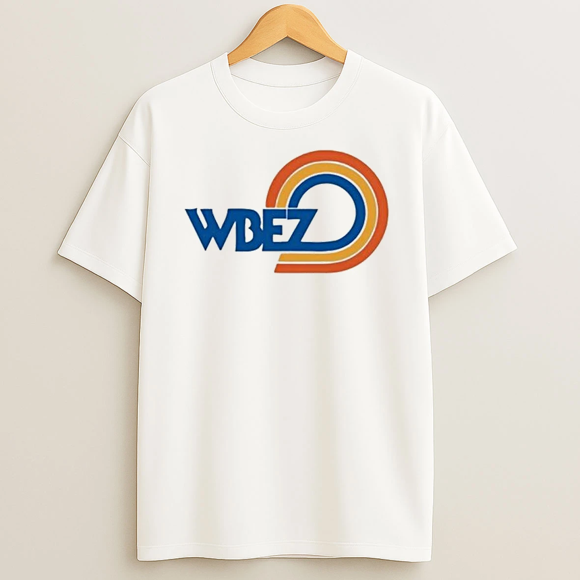 Wbez Vintage Logo White Ringer T Shirt