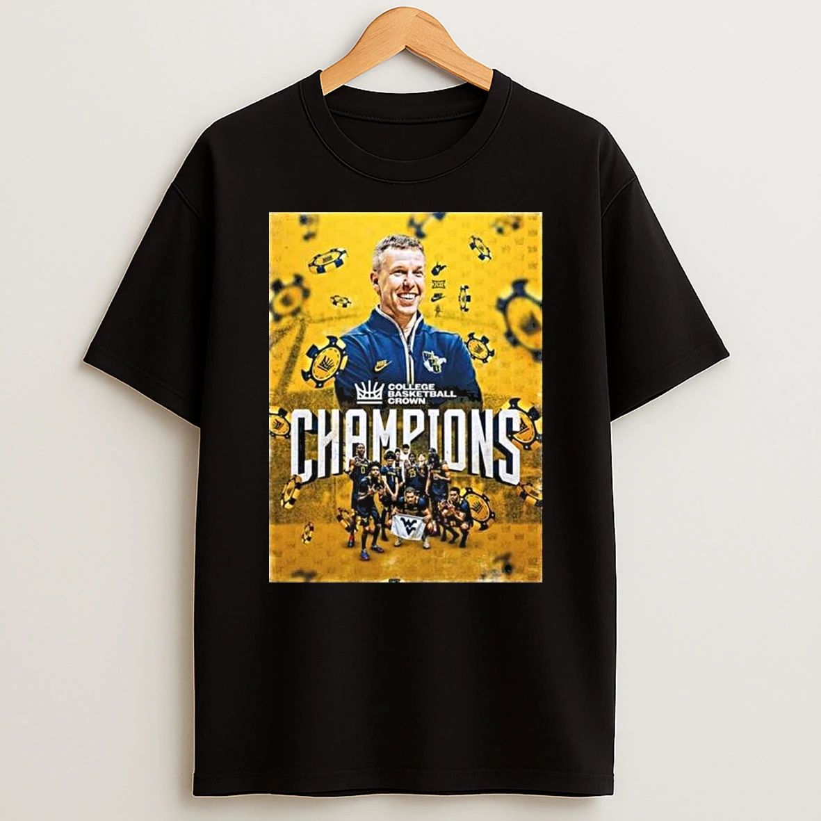 West Virginia Mountaineers Mens Basketball 2026 College Basketball Crown Champions T Shirt