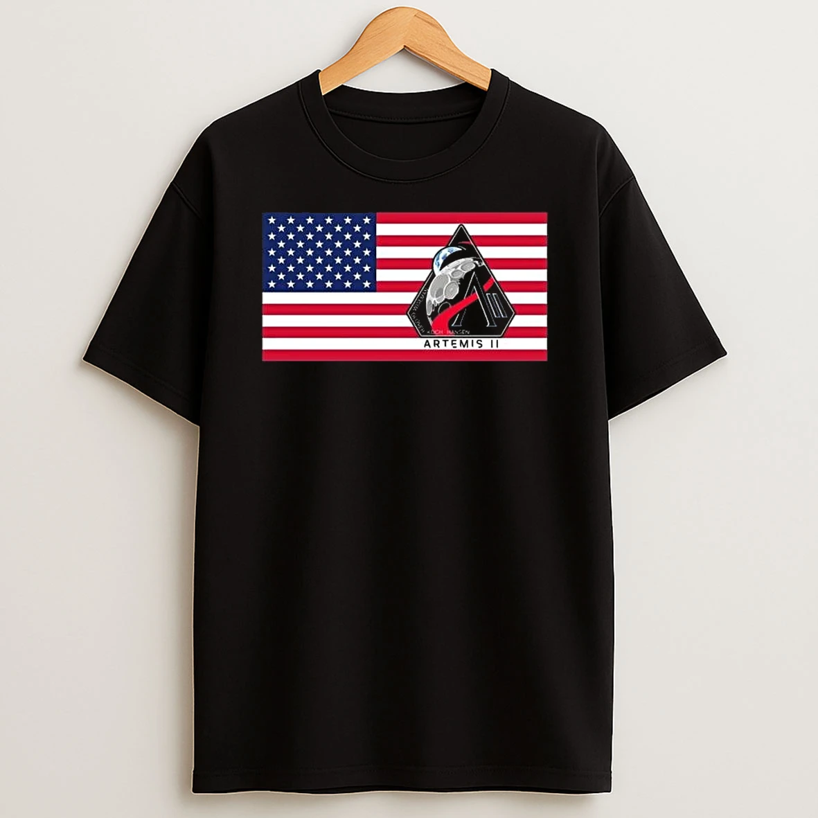 Wiseman Glover Koch Hansen Godspeed Artemis Ii Usa Flag Logo T Shirt
