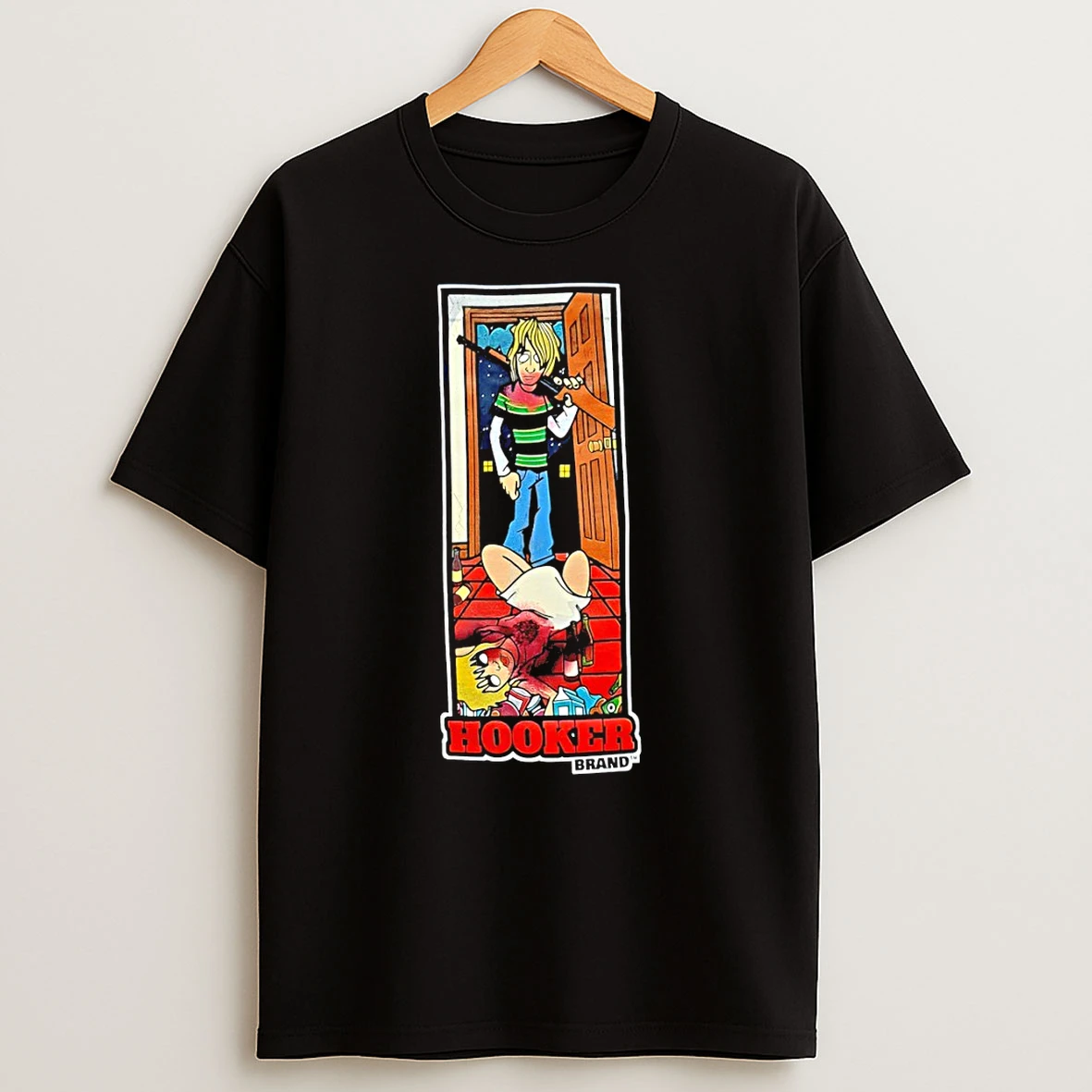 Classic Hooker Brand Kurts Revenge Cartoon T Shirt