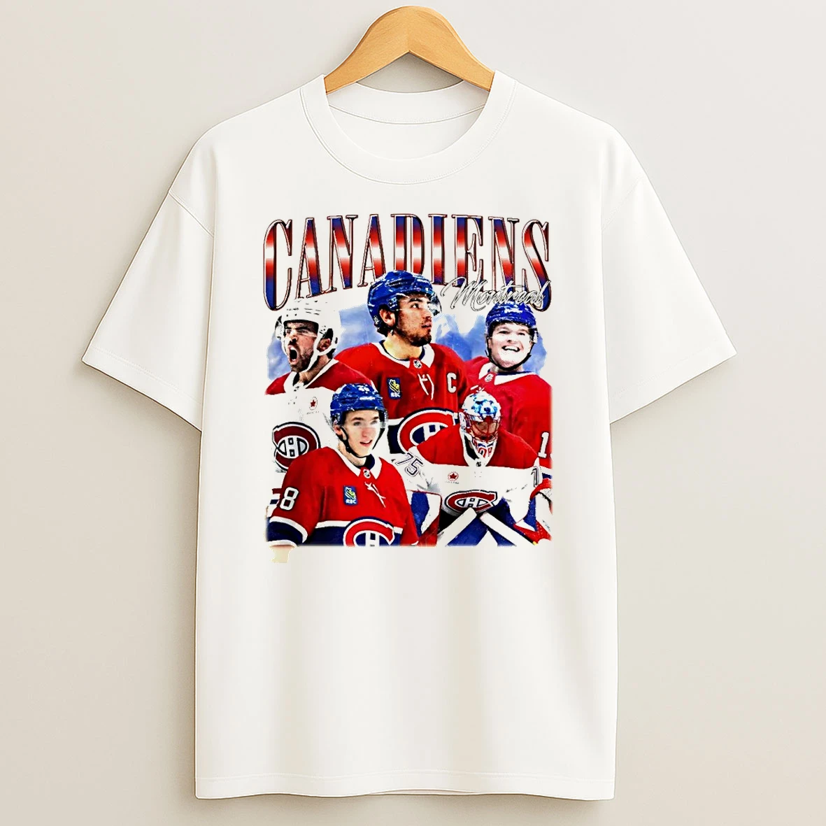 Classic Montreal Canadiens Nhl Big 5 Players Hockey Graphic T Shirt