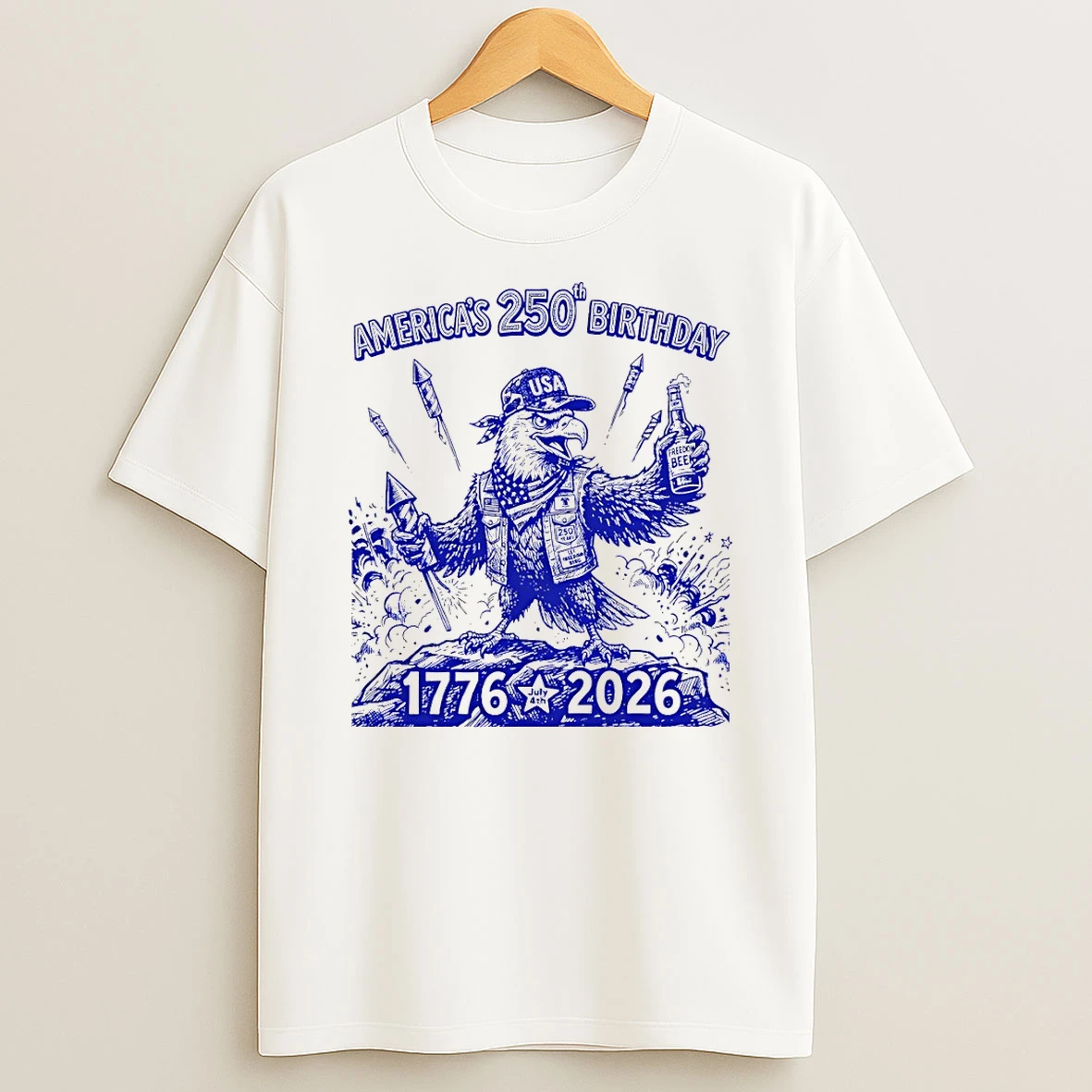 Classic Semiquincentennial Cool Eagle Graphic Americas 250th Birthday 1776 2026 T Shirt