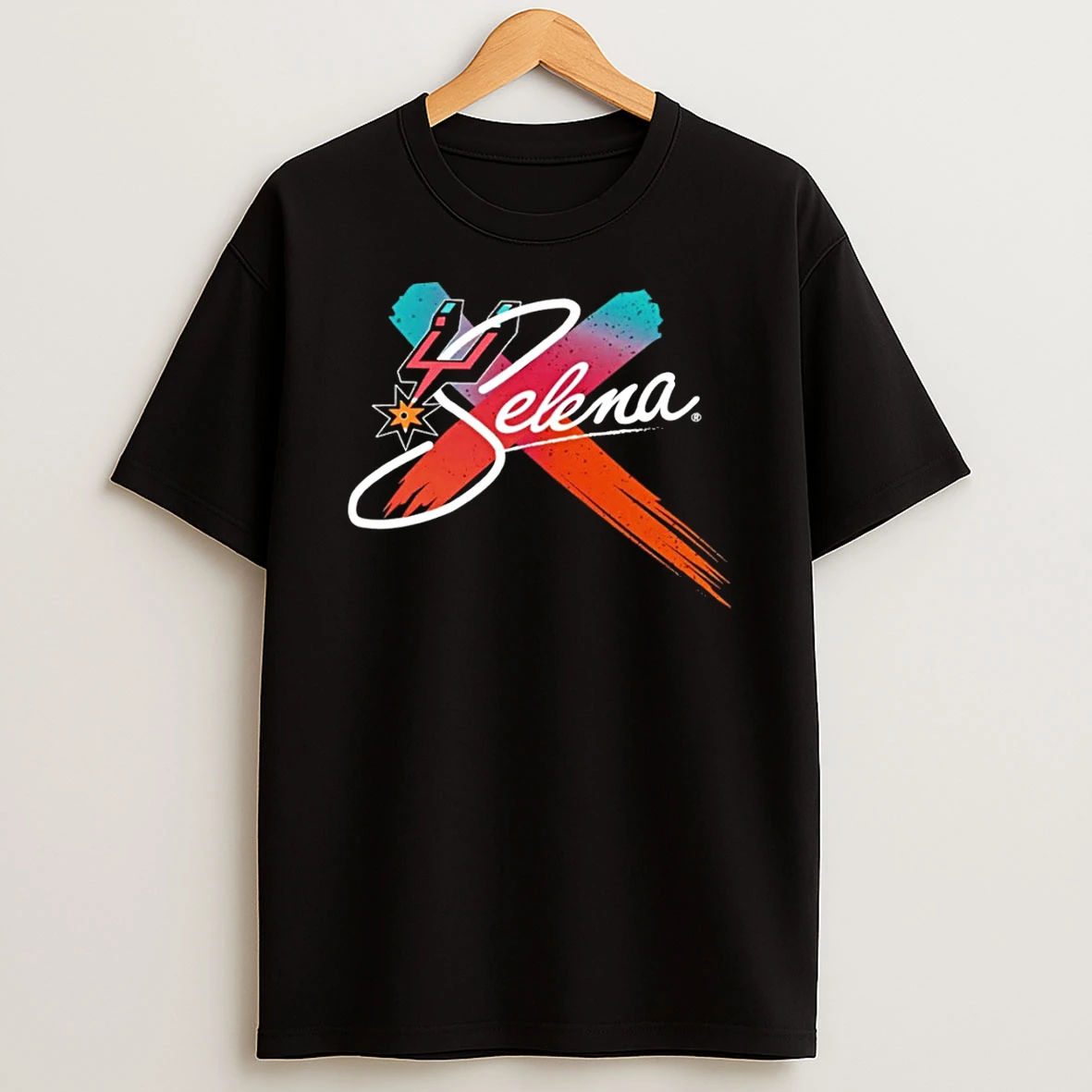 Classic Spurs Selena Basketball Mixed Logo T Shirt